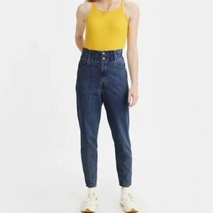 Levi's Jeans High Rise Paperbag Jeans size 28 Blue‎ Denim Tapered Relaxed Casual